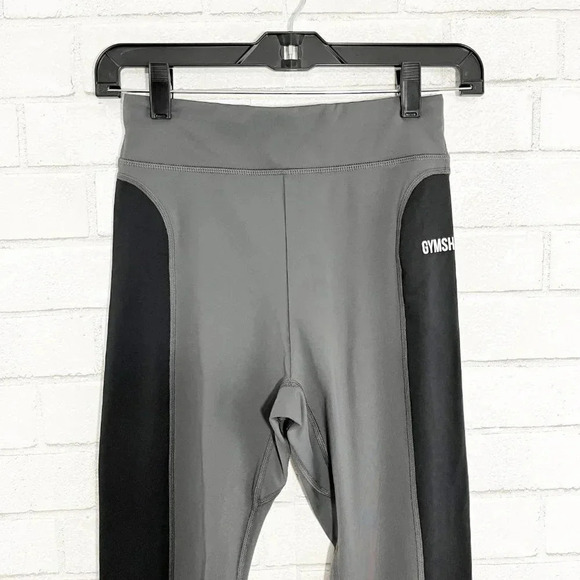 Gymshark Black & Gray High Rise Athletic Leggings Women's Size Small - Picture 2 of 8